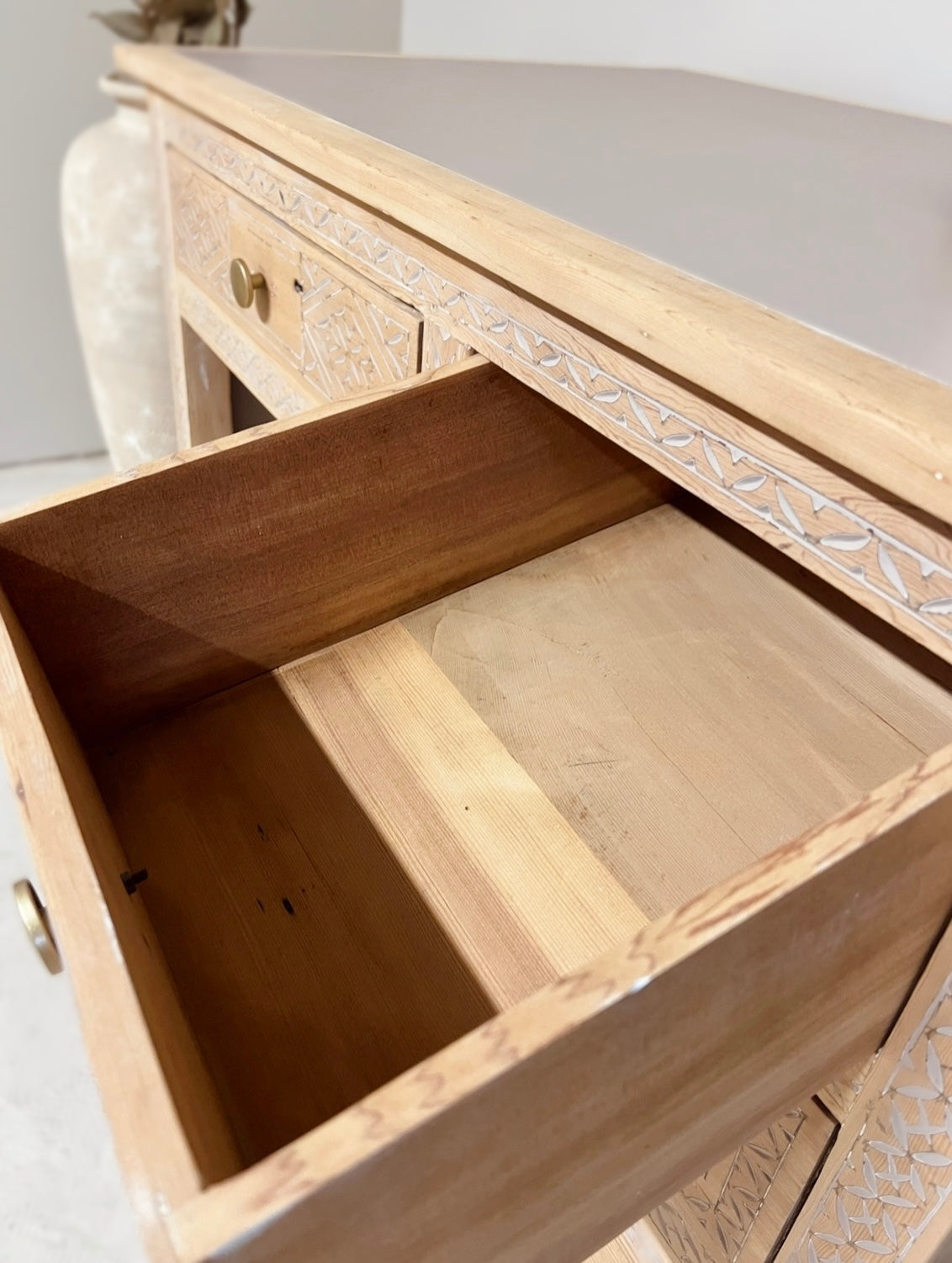 Bureau style balinais en bois massif