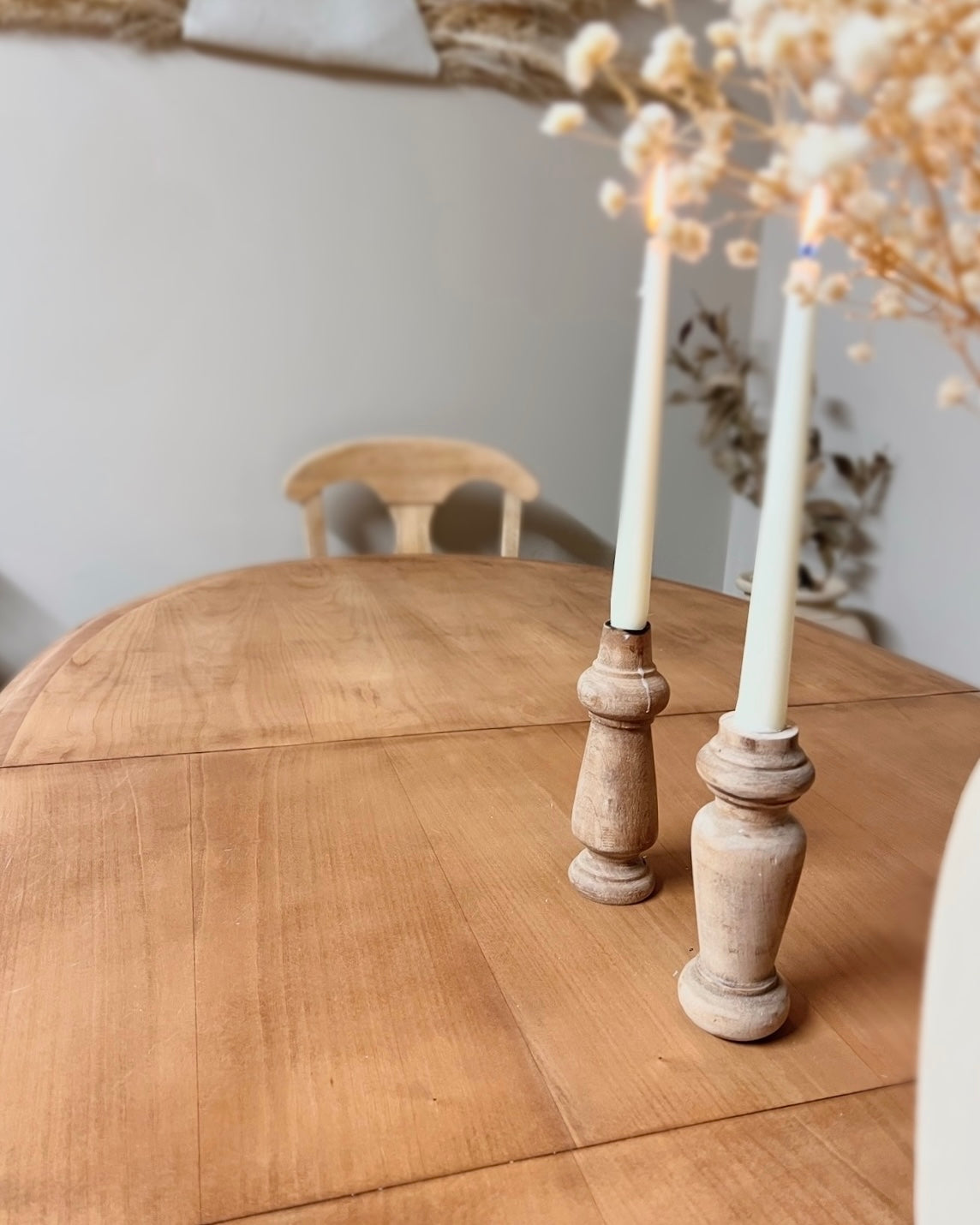 Table extensible en merisier massif et placage orme