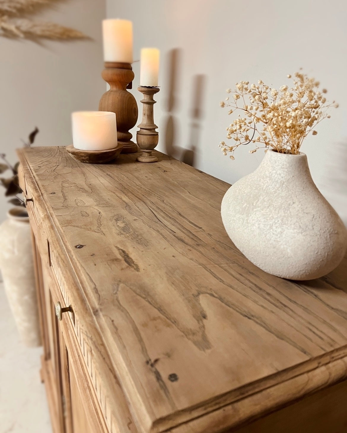 Buffet campagne en bois massif