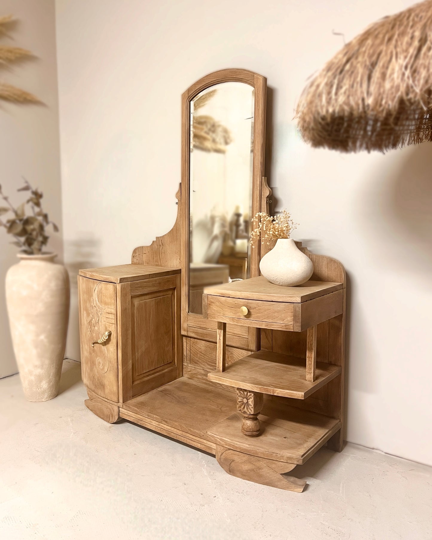 Coiffeuse art déco en chêne massif