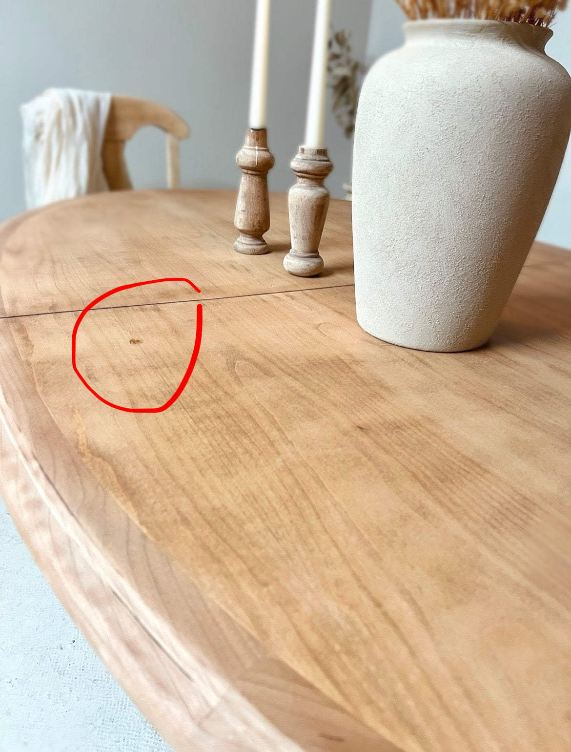 Table extensible en merisier massif et placage orme