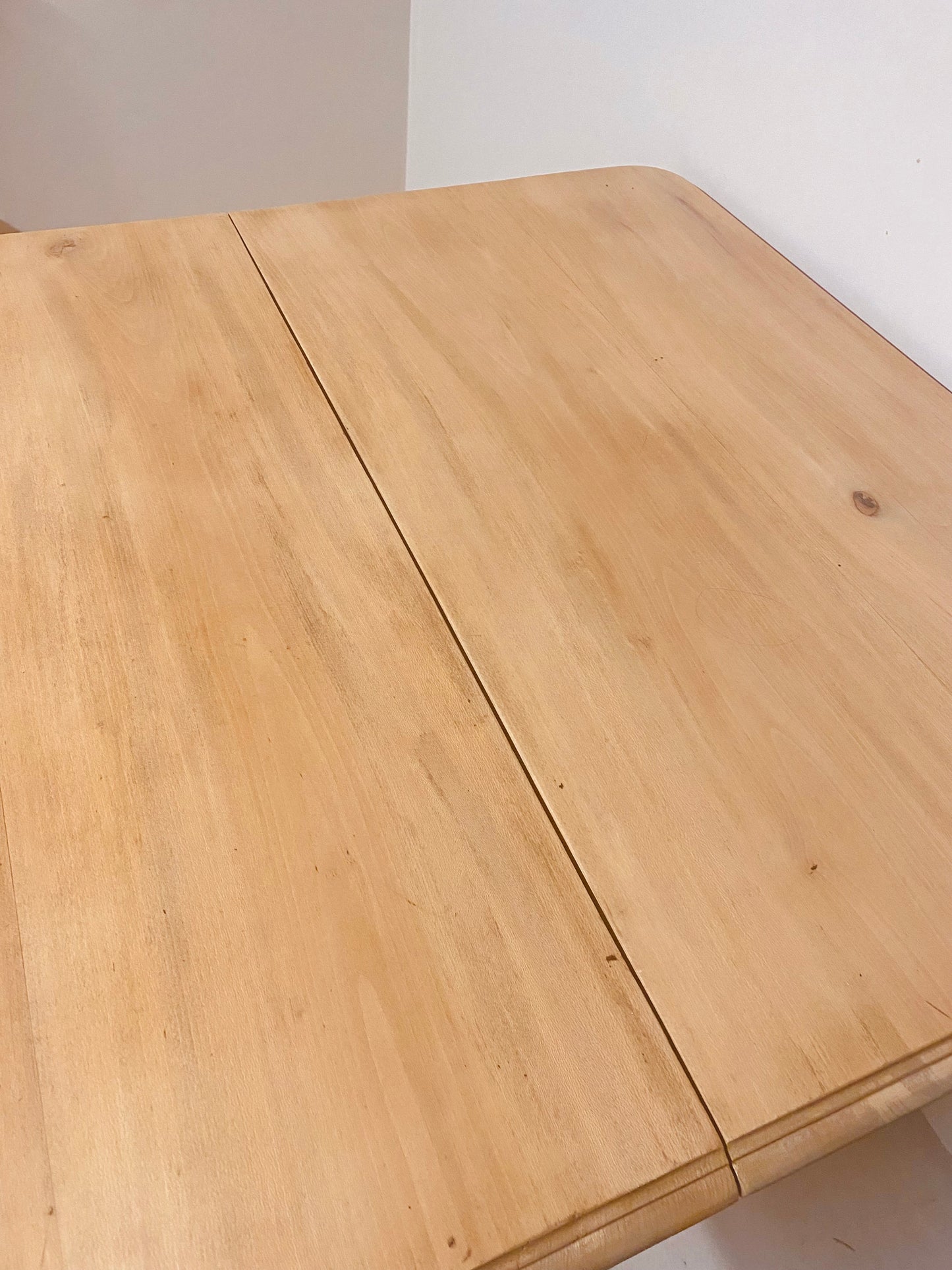 Table ancienne en hêtre massif avec double rallonges