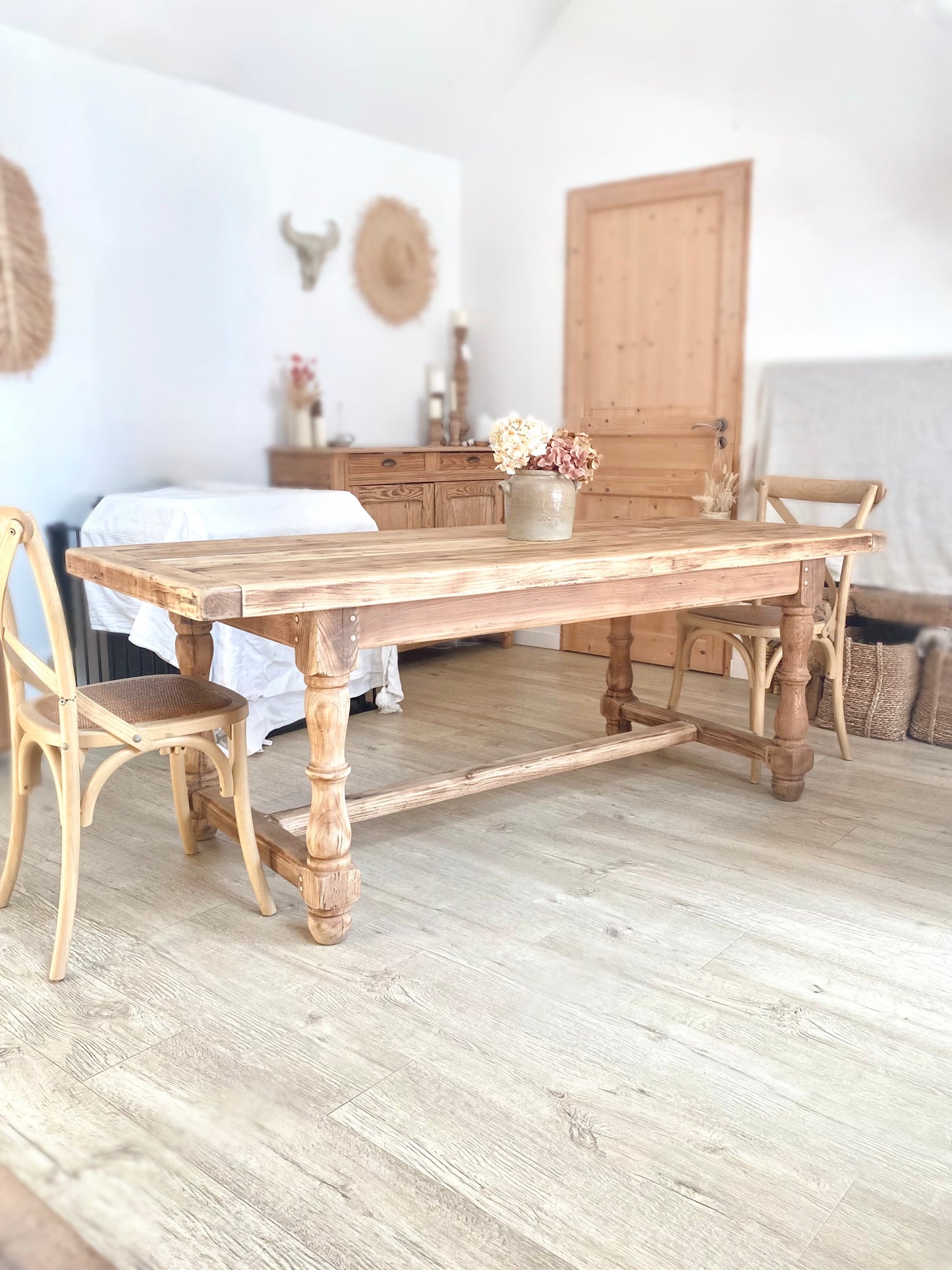Table de ferme en chêne massif