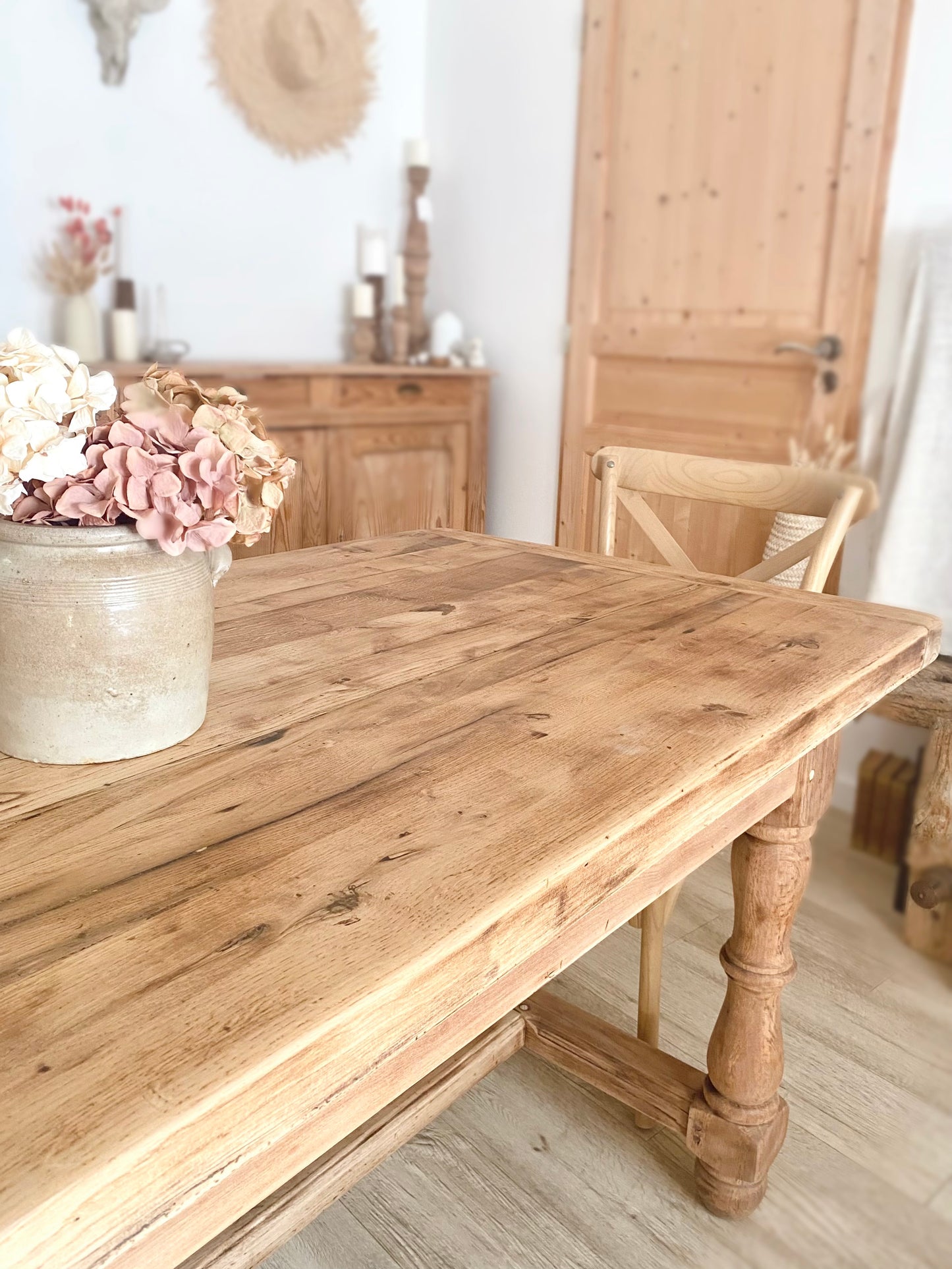 Table de ferme en chêne massif
